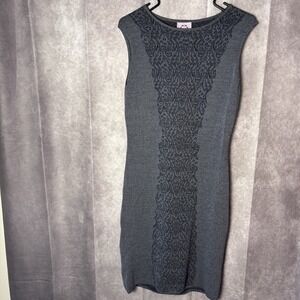 Nanette Lepore Womens Gray and Black Lace And Sweater‎ Dress Size Medium